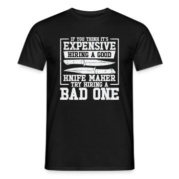 Knifemaking Knife Making Bladesmith Smithing Knife - Men's T-Shirt - black - Front - AI Model Male 178 light (178cm)