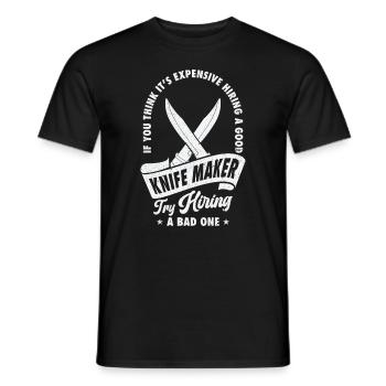 Messer Selbst Schmieden Damast Stahl Schmied - Männer T-Shirt - Schwarz - Vorne - AI Model Male 178 light (178cm)