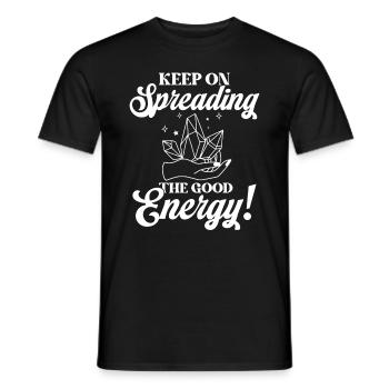 Médecine énergétique Guérisseur de cristaux d’énergie positive - T-shirt homme - noir - Devant - AI Model Male 178 light (178cm)