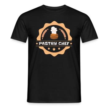 Pastry Chef Skull Baking Pastry Baked Goods - Men's T-Shirt - black - Front - AI Model Male 178 light (178cm)