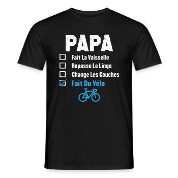Papa cycliste fête des pères cadeau drôle vélo - T-shirt homme - noir - Devant - AI Model Male 178 light (178cm)