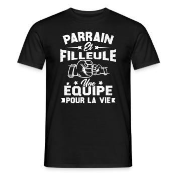 Parrain et Filleule une Équipe pour la Vie - T-shirt homme - noir - Devant - AI Model Male 178 light (178cm)