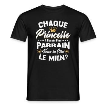 chaque princesse a besoin d'un parrain - T-shirt homme - noir - Devant - AI Model Male 178 light (178cm)