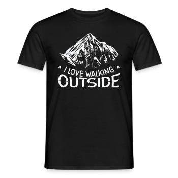 I Love Walking Outside Outdoor Mountain Hiking - Men's T-Shirt - black - Front - AI Model Male 178 light (178cm)