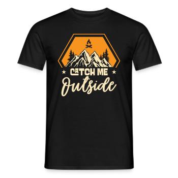 I Love Walking Outside Outdoor Berge Wandern - Männer T-Shirt - Schwarz - Vorne - AI Model Male 178 light (178cm)