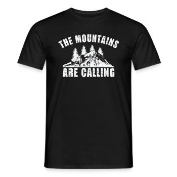 The Mountains are Calling Outdoor Berge Wandern - Männer T-Shirt - Schwarz - Vorne - AI Model Male 178 light (178cm)