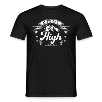 Let's Get High Wandern Berge Wanderer Outdoor Sort - Männer T-Shirt - Schwarz - Vorne - AI Model Male 178 light (178cm)