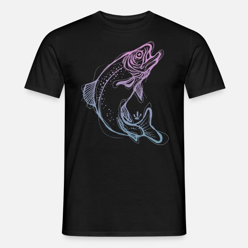 Salmon - Männer T-Shirt - Schwarz