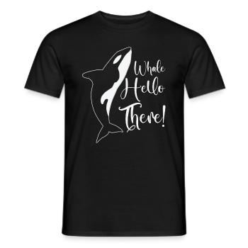 Baleine Bonjour Là Orque Baleine Béluga Biologistes marins - T-shirt homme - noir - Devant - AI Model Male 178 light (178cm)