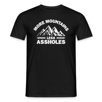 More Mountains Less Assholes Berge Wandern - Männer T-Shirt - Schwarz - Vorne - AI Model Male 178 light (178cm)