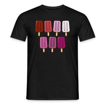 Lesbische Flagge Eis am Stiel 4. Juli Subtiler Stolz - Männer T-Shirt - Schwarz - Vorne - AI Model Male 178 light (178cm)