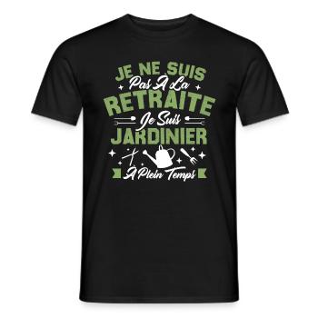 Je Ne Suis Pas À La Retraite Je Suis Jardinier - T-shirt homme - noir - Devant - AI Model Male 178 light (178cm)