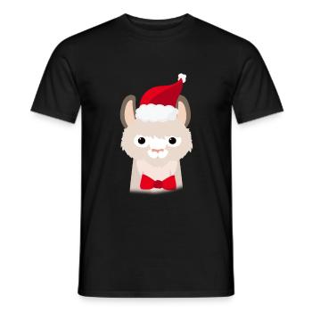 Lama de Noël laid - T-shirt homme - noir - Devant - AI Model Male 178 light (178cm)