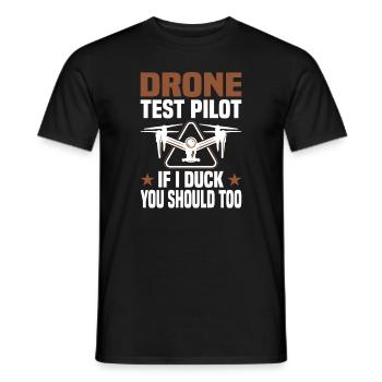 Drone Pilot Fpv Quadcopter Racing Drone Flying - Men's T-Shirt - black - Front - AI Model Male 178 light (178cm)