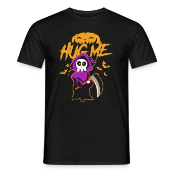Hug Me Classic Skull of Death Creepy Skeleton - Men's T-Shirt - black - Front - AI Model Male 178 light (178cm)