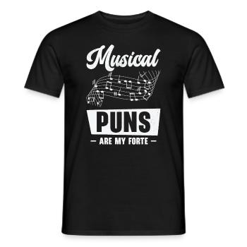 Musique Forte Jeu de mots musical Musiciens - T-shirt homme - noir - Devant - AI Model Male 178 light (178cm)