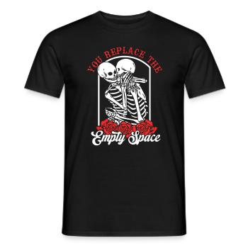 Romantique Gothique Os Squelette Roses Mort Tombe - T-shirt homme - noir - Devant - AI Model Male 178 light (178cm)