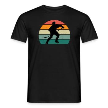 Hockey Player Field Hockey Ice Hockey Puck Hockey - Men's T-Shirt - black - Front - AI Model Male 178 light (178cm)