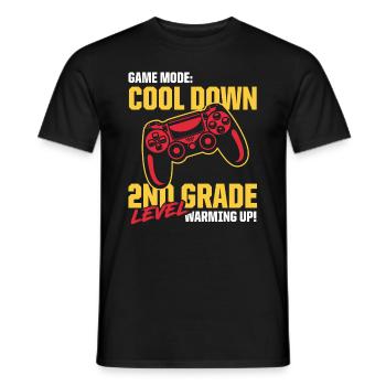 Enfants Retour à l’école Mode Joueur 2ème Année Niveau - T-shirt homme - noir - Devant - AI Model Male 178 light (178cm)