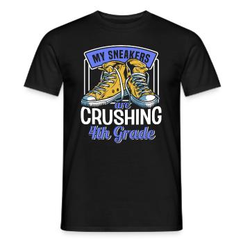 Kids Back to School Crush Sneakers for 4th Grade - Men's T-Shirt - black - Front - AI Model Male 178 light (178cm)