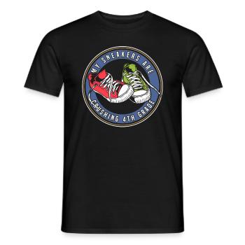Kids Back to School Crush Sneakers for 4th Grade - Men's T-Shirt - black - Front - AI Model Male 178 light (178cm)