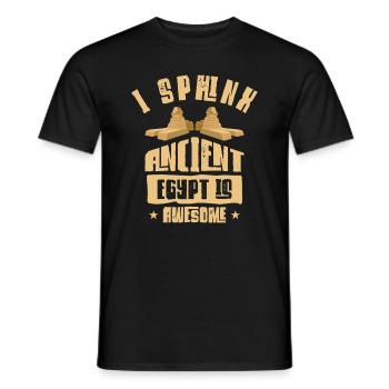 Egyptian Myth Ancient Hieroglyphs Symbols - Men's T-Shirt - black - Front - AI Model Male 178 light (178cm)