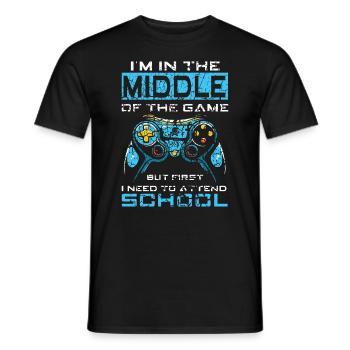 Les enfants retournent à l’école au milieu du jeu Assister - T-shirt homme - noir - Devant - AI Model Male 178 light (178cm)