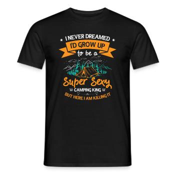 Camping Camper Outdoor Mountain Camping Place - Men's T-Shirt - black - Front - AI Model Male 178 light (178cm)