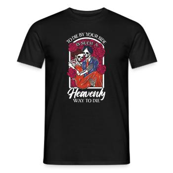 Romantic Gothic Skull Bones Skeleton Roses Death - Männer T-Shirt - Schwarz - Vorne - AI Model Male 178 light (178cm)