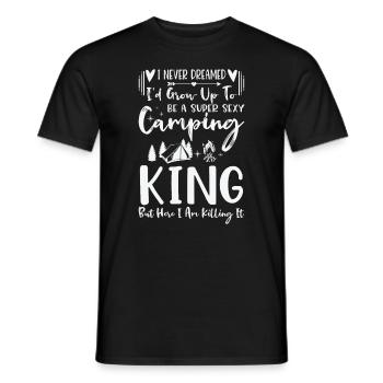 Camping Camper Outdoor Mountain Camping Place - Men's T-Shirt - black - Front - AI Model Male 178 light (178cm)