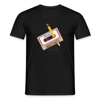 Cassette Mixtape 90s Oldschool - T-shirt homme - noir - Devant - AI Model Male 178 light (178cm)