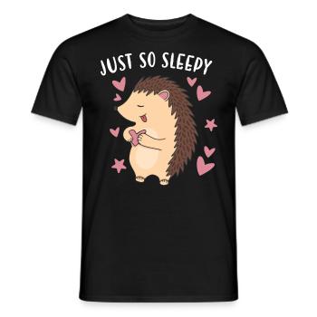 Hedgie Just So Sleepy Hedgehog - Männer T-Shirt - Schwarz - Vorne - AI Model Male 178 light (178cm)