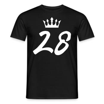 28 Zahl Krone - Männer T-Shirt - Schwarz - Vorne - AI Model Male 178 light (178cm)