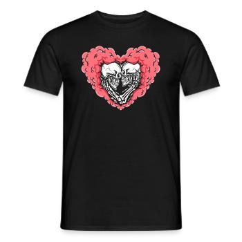True Love Last Gothic Bones Skeleton Roses Death - Men's T-Shirt - black - Front - AI Model Male 178 light (178cm)