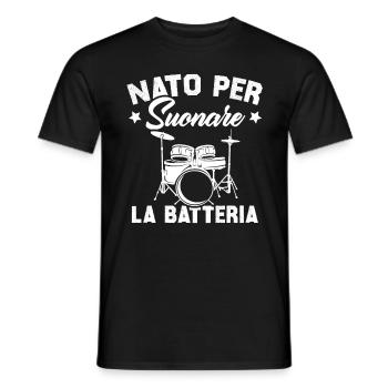 Né pour jouer de la batterie - T-shirt homme - noir - Devant - AI Model Male 178 light (178cm)