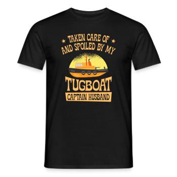 Tugboat Spoiled Tugboat Captain Ehemann Segeln - Männer T-Shirt - Schwarz - Vorne - AI Model Male 178 light (178cm)