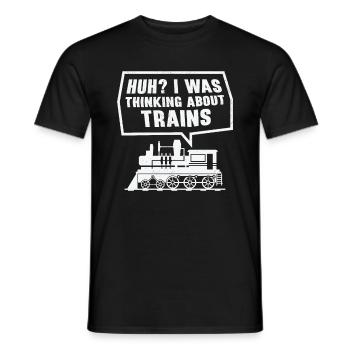 Zuglokomotive Transport Eisenbahnbegeisterte - Männer T-Shirt - Schwarz - Vorne - AI Model Male 178 light (178cm)