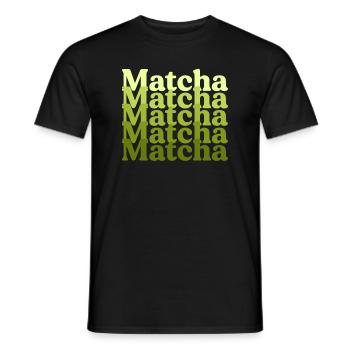 Vintage Matcha Lover Cadeau pour Barista Retro Green - T-shirt homme - noir - Devant - AI Model Male 178 light (178cm)