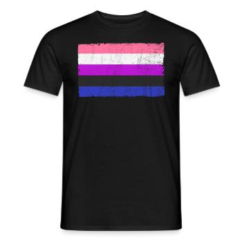 Gender Fluid Flag LGBTQ Vintage Genderfluid Flag - Männer T-Shirt - Schwarz - Vorne - AI Model Male 178 light (178cm)