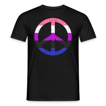 Geschlechtsfl�ssigkeit Flagge Frieden LGBTQ Gender - Männer T-Shirt - Schwarz - Vorne - AI Model Male 178 light (178cm)