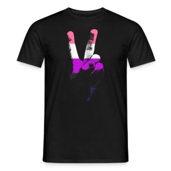 Geschlechtsfl�ssigkeit Flagge Frieden LGBTQ Gender - Männer T-Shirt - Schwarz - Vorne - AI Model Male 178 light (178cm)