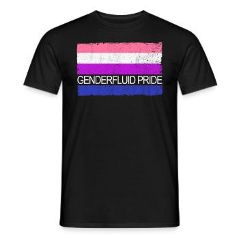 Genderfluid Pride Flag LGBTQ Gender Fluid Flag - Männer T-Shirt - Schwarz - Vorne - AI Model Male 178 light (178cm)
