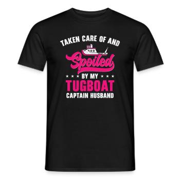 Tugboat Spoiled Tugboat Captain Ehemann Segeln - Männer T-Shirt - Schwarz - Vorne - AI Model Male 178 light (178cm)