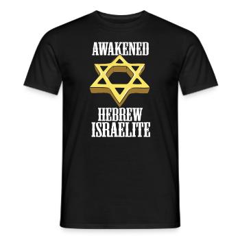 Awakened Hebrew Israelite Israel Jewish Israeli - Men's T-Shirt - black - Front - AI Model Male 178 light (178cm)