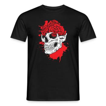 Crânes et roses Gothic Bone Skeleton Death - T-shirt homme - noir - Devant - AI Model Male 178 light (178cm)