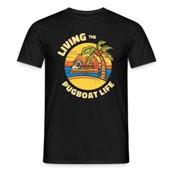 Schlepper Mopsboot Leben Segeln Mops Eigner Boot - Männer T-Shirt - Schwarz - Vorne - AI Model Male 178 light (178cm)