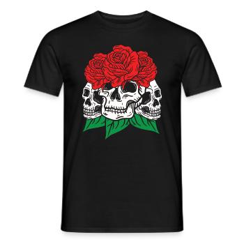 Crânes et roses Gothique Os Squelette Mort - T-shirt homme - noir - Devant - AI Model Male 178 light (178cm)
