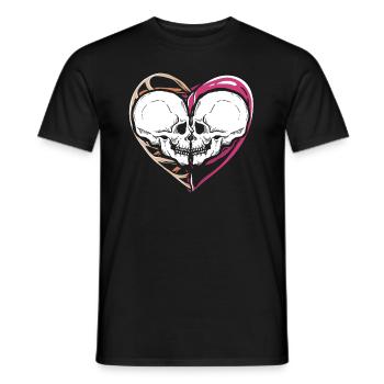 Squelette gothique dégoulinant Aimez vos tendres baisers - T-shirt homme - noir - Devant - AI Model Male 178 light (178cm)