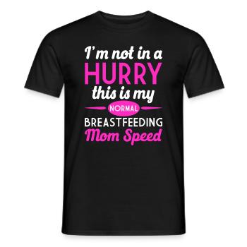 Allaitement Pas pressé Mère qui allaite normale - T-shirt homme - noir - Devant - AI Model Male 178 light (178cm)