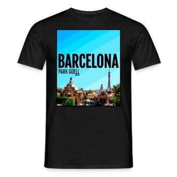 Barcelona City Spain Park Guell Barca - Men's T-Shirt - black - Front - AI Model Male 178 light (178cm)